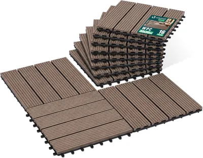 VOUNOT® WPC Decking Tiles Set of 16 Best Deal