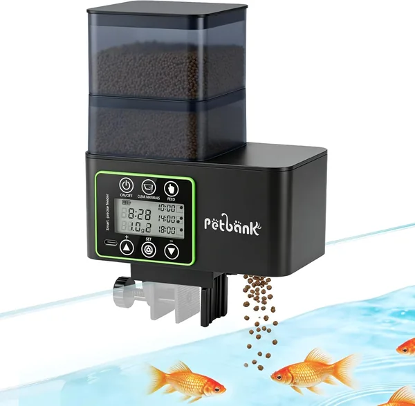 Petbank Automatic Fish Feeder for Aquarium - 230/510ml Timer Fish Feeder Dispenser with 0.1-2g Precision Feeding