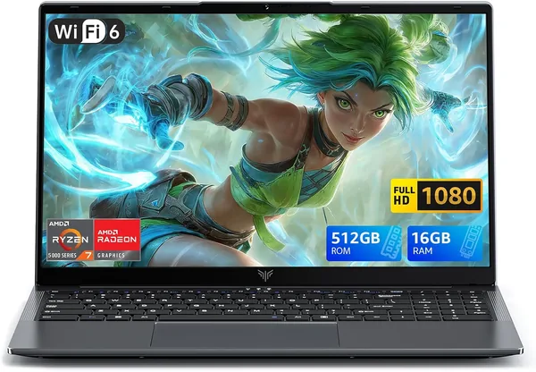 ACEMAGIC Portátil de 15.6 Pulgadas, Procesador Ryzen 7 5700U hasta 4.3 GHz, 8 Núcleos 16 Hilos, 16GB DDR4, 512GB SSD Ampliable a 2TB