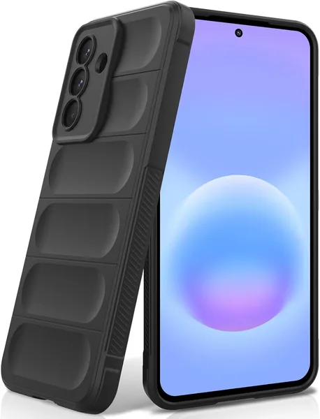 BonYonka Silikonhulna för Samsung Galaxy A57, Mjuk Värmefull Kaste, Shockproof Med Microfibrerlinning, Schwarz