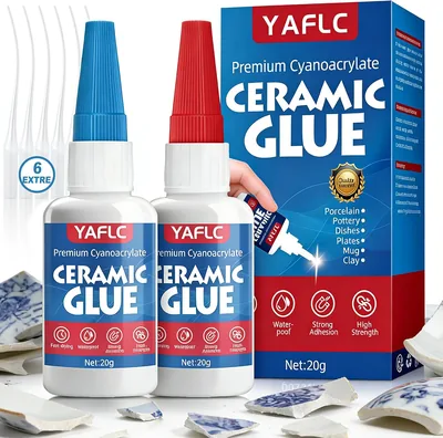 Ceramikkleber Extra Stark Wasserdicht 40 g, Superglue für Porzellan | Hochleistungs-Superglue für Porzellan