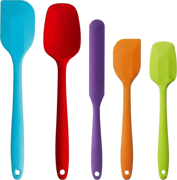 Kodreat 5 Pieces Silicone Spatula Set BPA Free Non Stick Rubber Spatula Heat Resistant Set Ideal for Baking Cooking Mixing Dishwasher Safe Kitchen Tools Multicolor