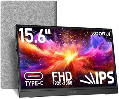 KOORUI 15.6" FHD Portable Monitor USB-C HDMI