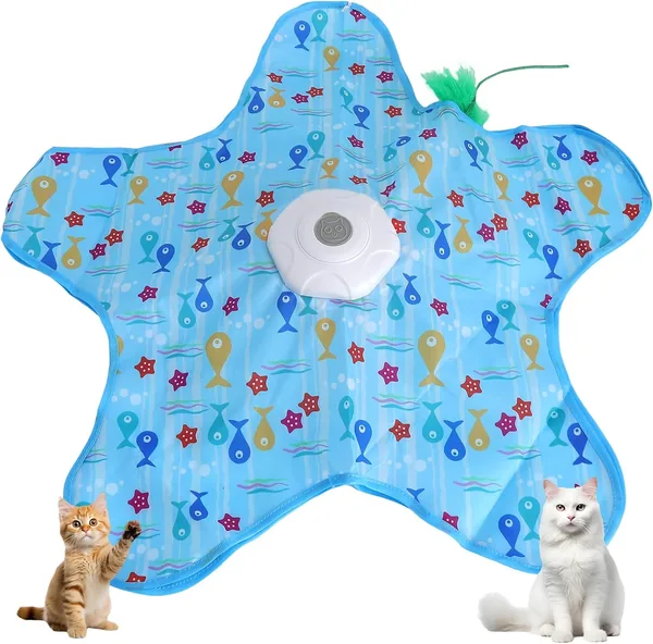 Juguete interactivo TNSLAND para gatos, forma estrella estimulante, tres niveles de velocidad para estimulación mental, juego, entrenamiento y caza