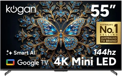 Kogan 55" Mini-LED QLED 4K 144Hz Smart AI Google TV - Best Deal