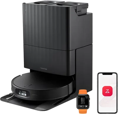 Roborock Qrevo Edge 2 Robot Aspirateur, 25 000 Pa, Moppe avec Eau Chaude à 80°C, Évite 280+ Obstacles, Système Anti-Enchevêtrement
