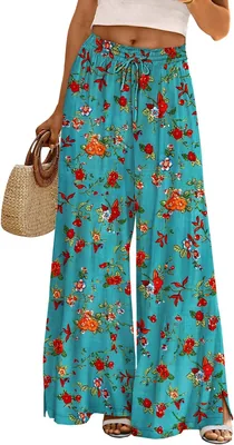 YESNO Women Flowy Wide Leg Pants Drawstring - Best Deal