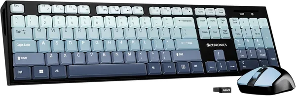 Zebronics Wireless Keyboard & Mouse Combo, 104 UV-Printed Keys