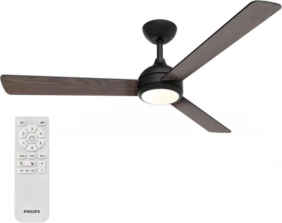 Ventilateur Philips Civx au plafond avec LED, 3 pales, 132 cm de diamètre, 2500 lumens, 3 teintes de lumière blanche (3000K/4500K/6500K), 10% D