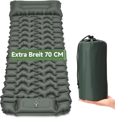 HAUSPROFI Luftmatte Campingmatte Extra Breit - Mit Integriertem Kissen & Fußpumpe, 196 x 70 (53% Rabatt)