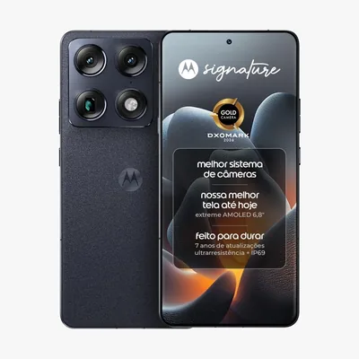 Motorola Signature 5G - 512GB, 24GB (12GB RAM + 12GB RAM Boost), Câmeras 50MP Sony Lytia e Zoom 100x, Tela 1.5K