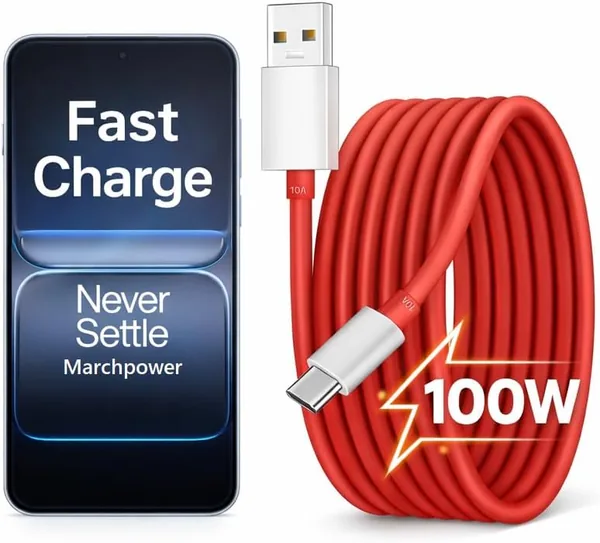 OnePlus Original USB Type C Data Sync Fast Charging Charger Cable Compatible with OnePlus 15/15R13/13R/12R/12/11/11R/10/10R/9/9R/8/8T,Nord 5/4/3,CE4/3/2/Lite Support