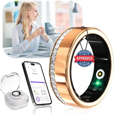 XSWCCJJ Diamond Smart Ring with Wireless Charging Case Best Deal