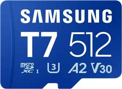 Carte mémoire Samsung T7 MicroSD 512 Go, Pour Jeux Mobiles, UHS-I U3