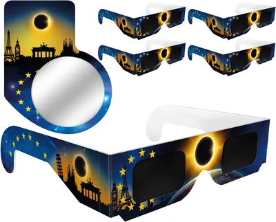 Lunettes de protection pour l'éclipse solaire 2026 Kesseph - Certifiées CE et ISO pour une observation solaire sûre avec filtre smartphone