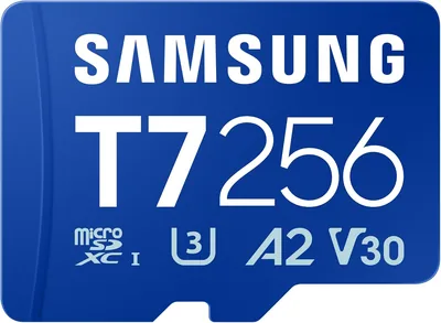 Carte mémoire Samsung T7 MicroSD 256 Go pour jeux mobiles sur smartphones, tablettes et consoles portables, UHS-I U3, Full HD - Meilleur Prix