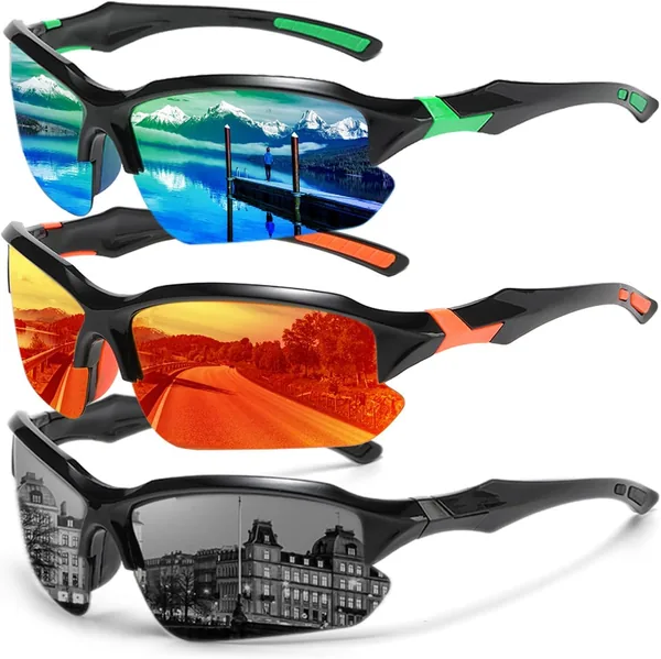 MLPKOI 3 Pieces Sports Sunglasses