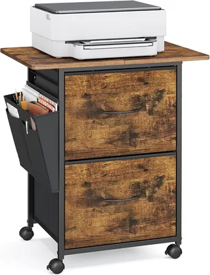 VASAGLE Archivero Organizador de 2 Cajones, Soporte Móvil para Impresora | Cajonera para Escritorio, Archivador para Tamaño A