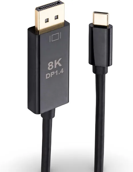 كابل CIZMI 8K من USB-C إلى DisplayPort، 2 متر، ذكر-ذكر | 8K@60 هرتز | متوافق مع USB-C 1.4 | 32.4 جيجابيت في الثانية | صوت وفيديو | للهواتف الذكية