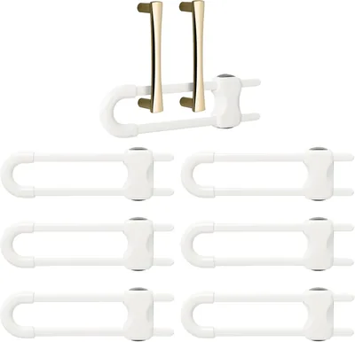 6-Pack Baby Proofing Cabinets Locks Adjustable Child Safety U-Shaped Kitchen Drawer Locks Best Deal