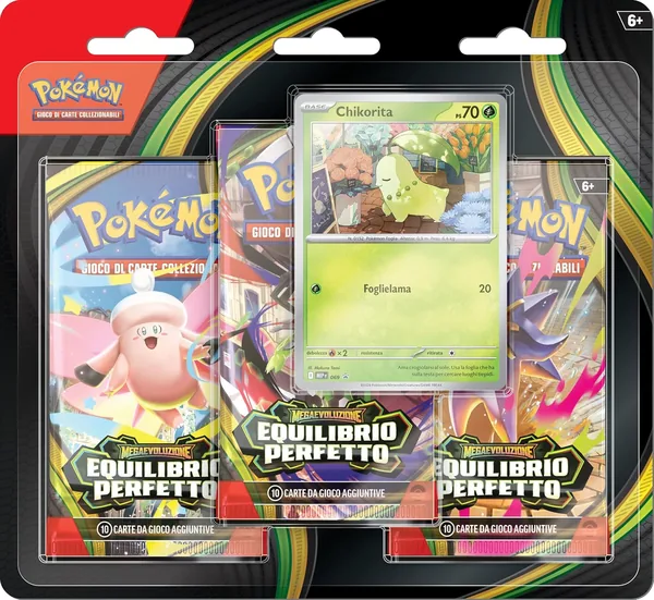 Pok mon: Pack of three Megaevoluzione booster packs - Perfect Balance of the GCC Pok mon (one Holographic Promotional Card and three expansion packs)