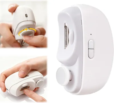 Electric Nail Clipper for Seniors & Baby, 2-in-1 Auto Trimmer, White - Best Deal