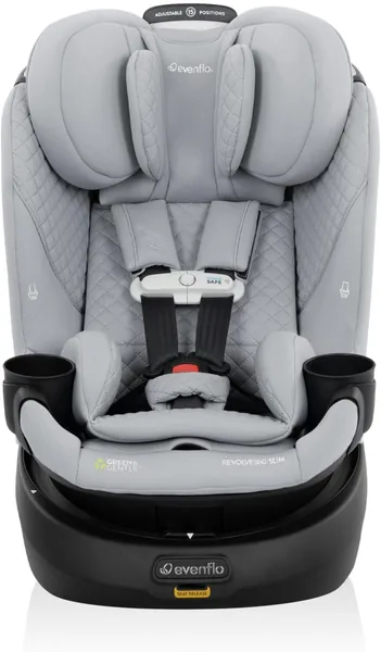 Evenflo Revolve360 Slim 2-in-1 Rotational Car Seat with SensorSafe and Green and Gentle 35L, 5PT, 2-in-1
