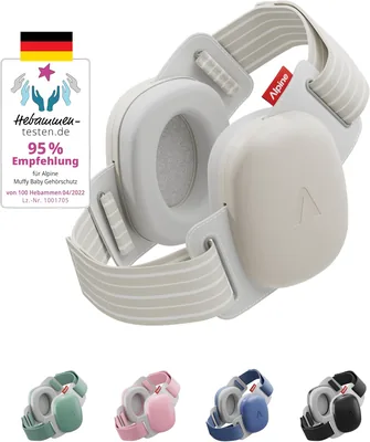 Alpine Muffy Baby Komfort - Gehörschutz für Babys & Kleinkinder - Getestet in Deutschland - Einzigartiges Kopfband für Sicherheit & Komfort
