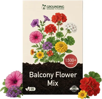 Semini per Terrazzo - Mix di Fiori Multicolori, 1500+ Semi - Miscela di Annuali Nani e Piantine
