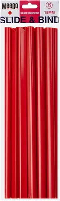 Meeco A4 PVC Slide Binders, 15mm Spine (Red)