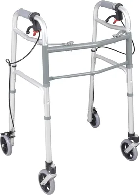 Folding Walker 4 Wheels & Brakes, Adjustable Height, 100Kg, Best Deal