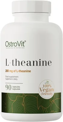 OstroVit L-Teanina VEGE | 90 Kapsułek | 200 mg L-Teaniny na porcję | Wegański Suplement diety na Poprawę Funkcji Poznawczych Best Deal