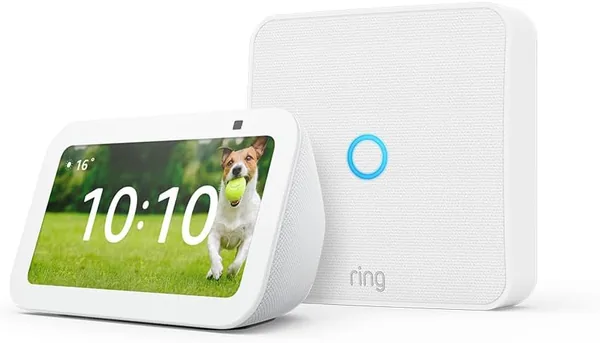 Echo Show 5 (Última generación) | Blanco + Ring Intercom Video 2025