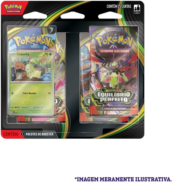Pokémon TCG, Blister Quadruplo Pokémon Chikorita ME03 Equilíbrio Perfeito - 32% de Desconto