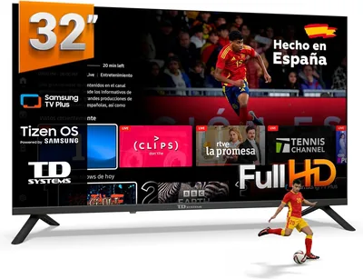 TD Sistemas - TV Inteligente de 32 Pulgadas Full HD con Tizen OS 8.0, Potenciada por Samsung, TV HDR10 con Triplo Tuner, 2026 | Oferta Mejor Precio