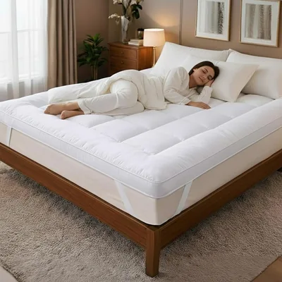 122x190cm Microfiber Mattress Topper - 10cm Thick