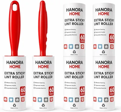 HANORA HOME Lint Roller for Pet Hair - 2 Handles + 4 Refill Rolls Deal