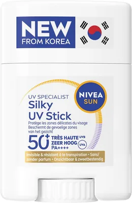 NIVEA SUN UV Zacht Zonnecrème Stick voor het Gelaat SPF 50+ - Waterbestendig en Onzichtbaar - Ademend
