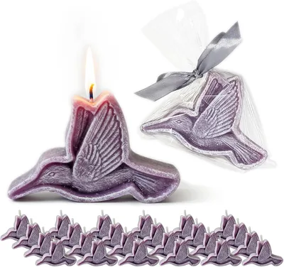 24 Velas en Forma de Colibrí Aromáticas Gardenia Lavanda - Recuerdos para Aniversario Luctuoso - Mejores Precios