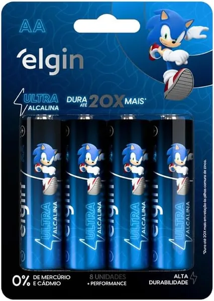 Pilha Ultra Alcalina AA Elgin - Cartela com 8 Unidades Comum | Save 44% off Amazon — Best Price, R$19.43