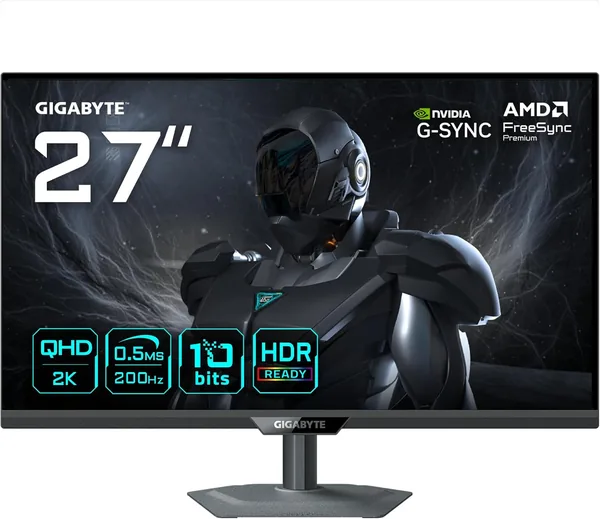 Monitor de juego GIGABYTE G27Q20 27" QHD - 2560 x 1440, 200Hz, 0.5ms, Compatible con G-Sync, FreeSync Premium, HDR10, HDMI 2.0, Dis