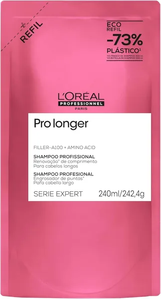 L Or al Professionnel Pro Longer Shampoo Refil Com Filler-A100 + Amino cidos para cabelos fr geis e com afinamento SERIE EXPERT 240ml