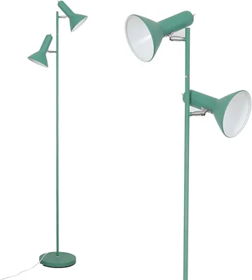 Lámpara de pie Amdelne E27, 2 Bombillas, Máx. 60W (sin bombilla), Lámpara de pie para sala de estar, Altura 161 cm, Estilo Retro Vintage