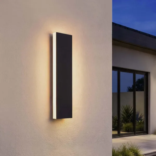 Ledvion - Villa Long LED Outdoor Wall Light 30 cm IP65 6W Noir Warm White 2700K Aluminium Acrylic Indoor Outdoor Wall Light