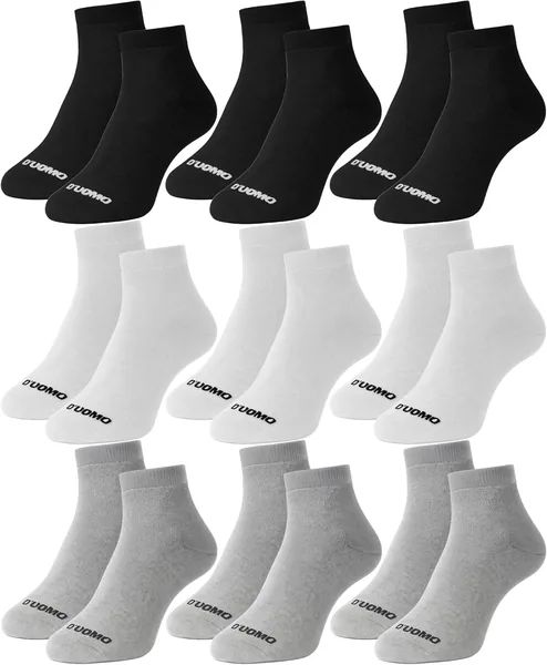 Kit 9 Pares Meia Masculino Cano Mdio Punho Canelado Corrida Academia Algod o Premium Duomo