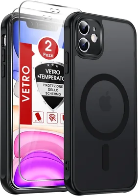 Copertina Magnetica LeYi per iPhone 11 con Vetro Temperato, Compatibile con Custodia Magsafe per iPhone 11 Trasparente Opaca Anti-impronte