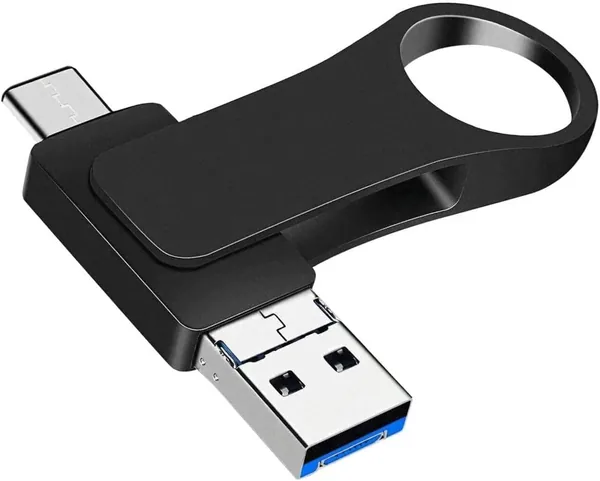 USB Flash Drive 512GB Portable 4 in 1 High Speed Metal Pen Drive Photo Stick Type C Protection Password USB Memory Stick for Smartphones/Android/PC/OTG/Tablets