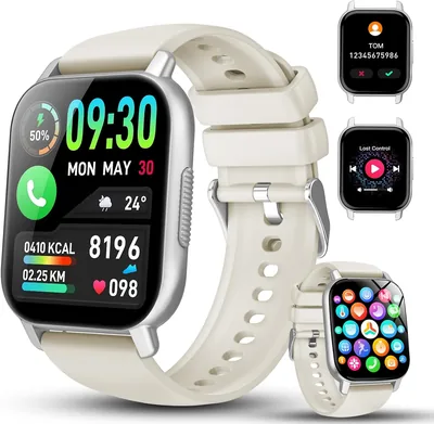 Smart Watch Hombre Mujer con Llamadas Bluetooth, Reloj Inteligente 1.85 Pulgadas HD con Monitor de Frecuencia Cardíaca Pedómetro Monitoreo del Nivel de Oxígeno en Sangre Sueño