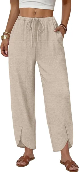 Sampeel Wide Leg Pants Woman Palazzo Capri Pants Cropped Spring Summer Vacation Outfits Fashion Clothing Beach Clothes 2026
