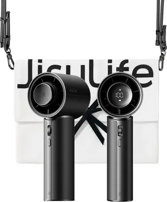 JISULIFE Handheld Fan Pro1 Mini - 15% Off: Elite PU Leather, 30 Uur Koeling, Aroma Pad, 100 Snelheden